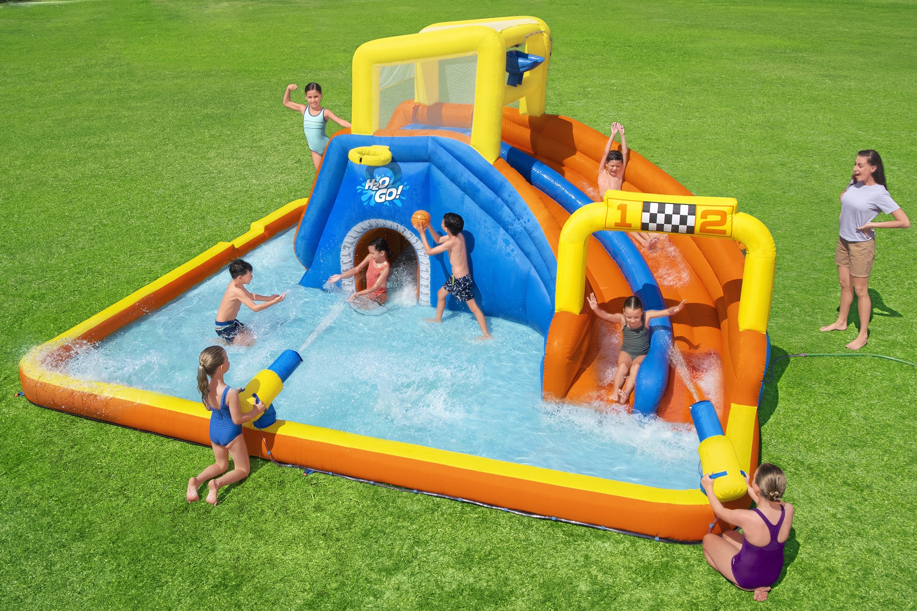 H2OGO! Super Speedway Kids Inflatable Water Park 8’8”