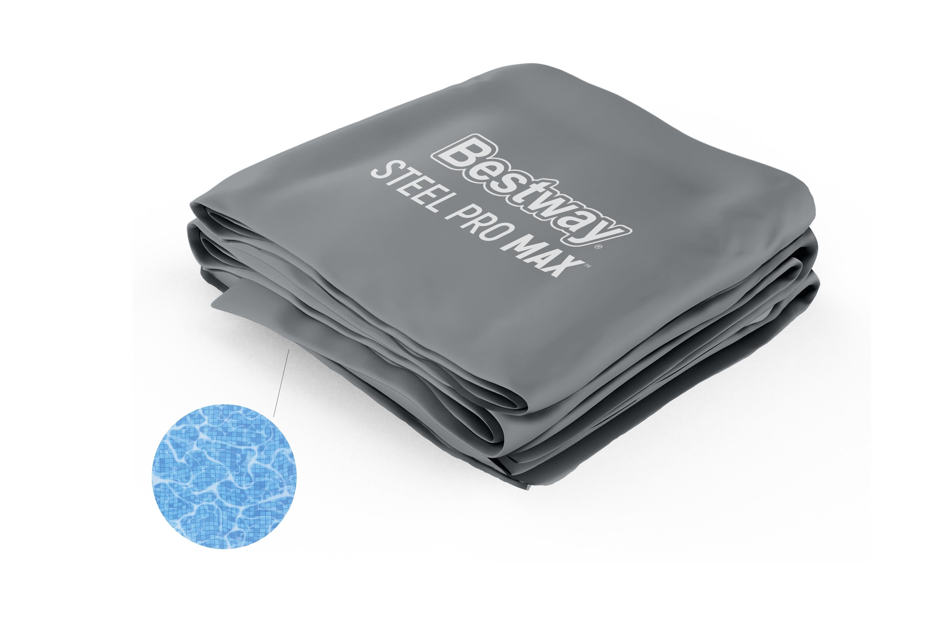 Steel Pro MAX™ 18' x 9' x 48" Rectangular Above Ground Pool Liner Replacement, Gray