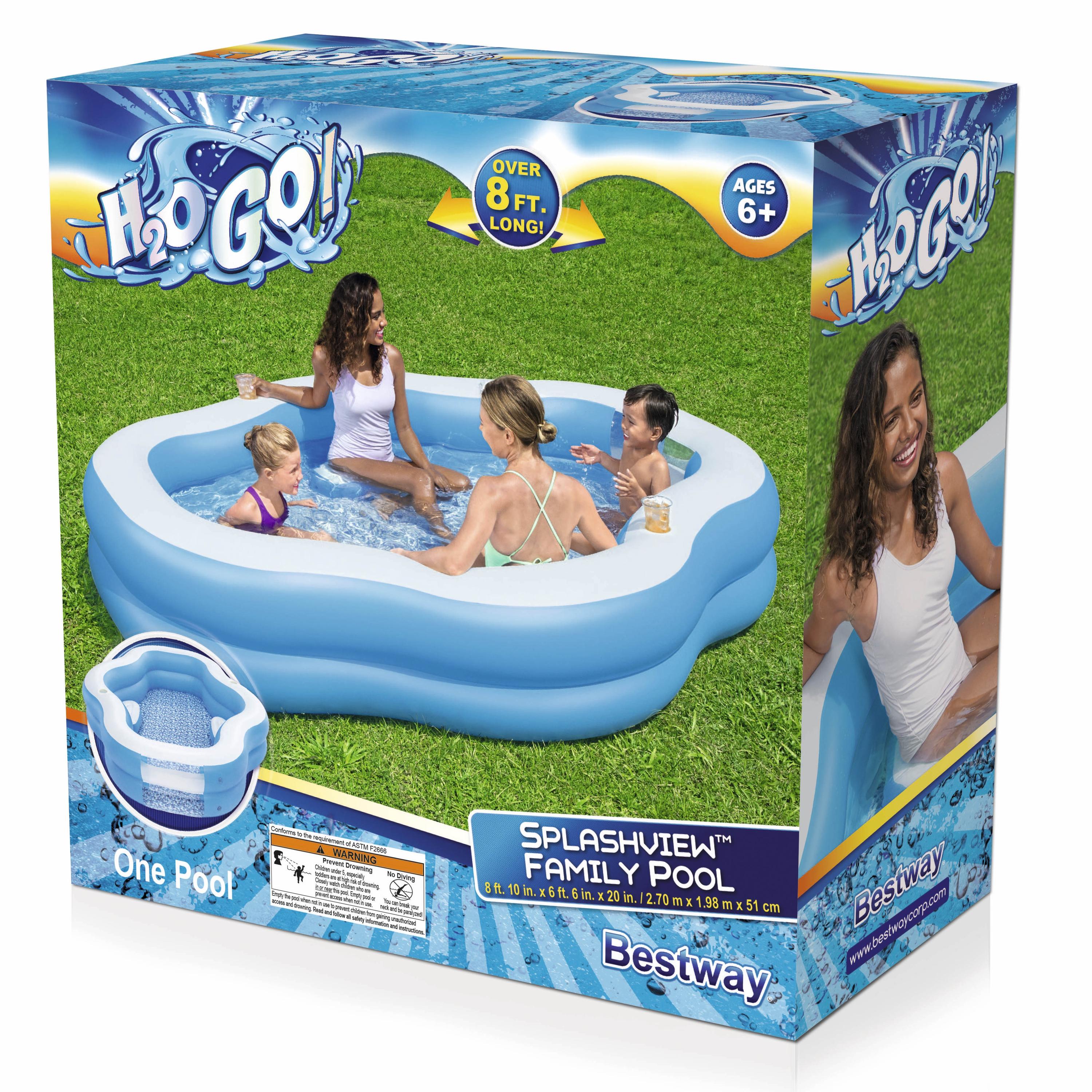 Piscine familiale gonflable H2OGO! Splashview de 2,4 m avec fenêtre transparente