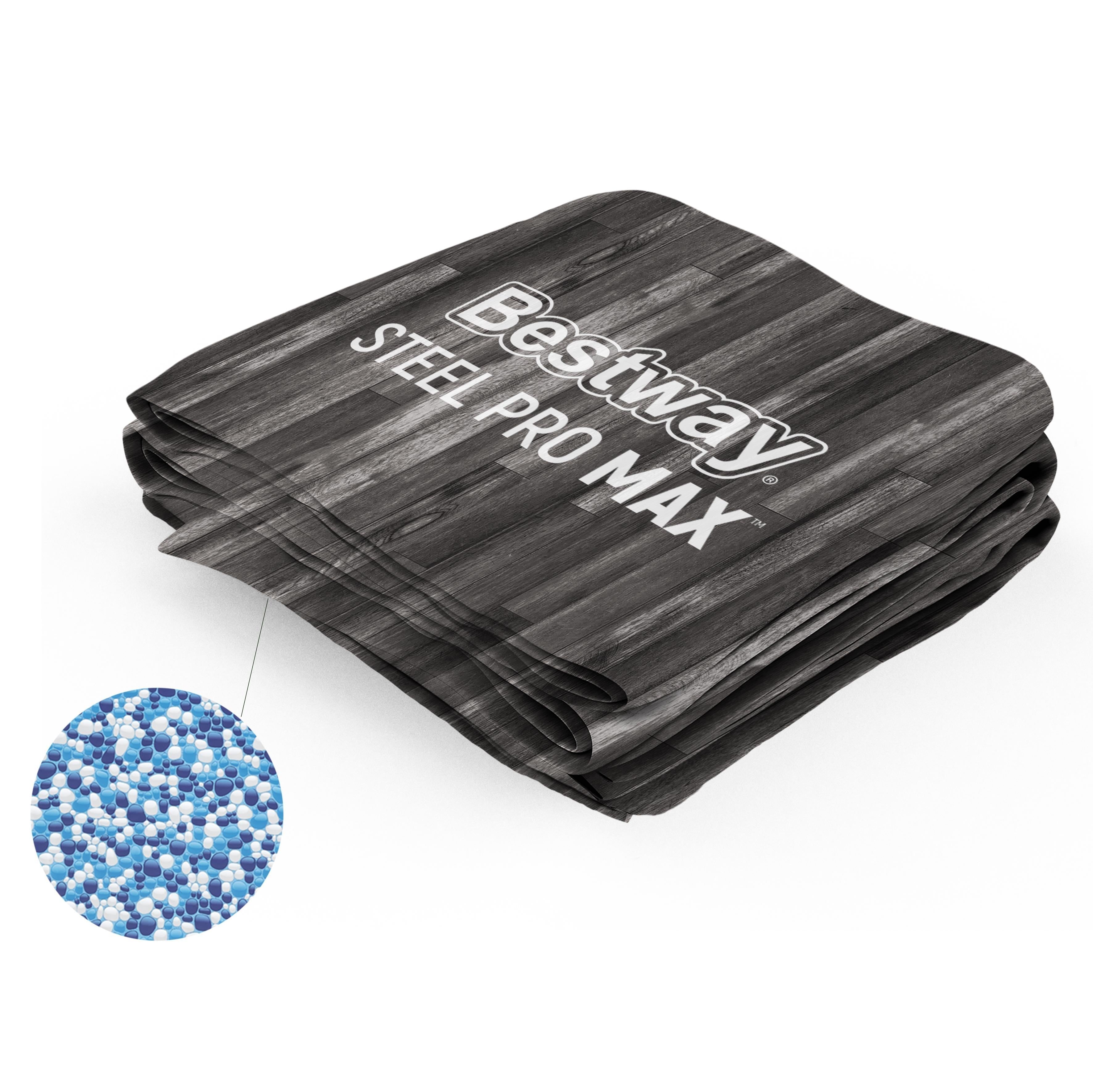 Steel Pro MAX 20' x 12' x 48" Oval Above Ground Pool Liner Replacement, Wood Grain
