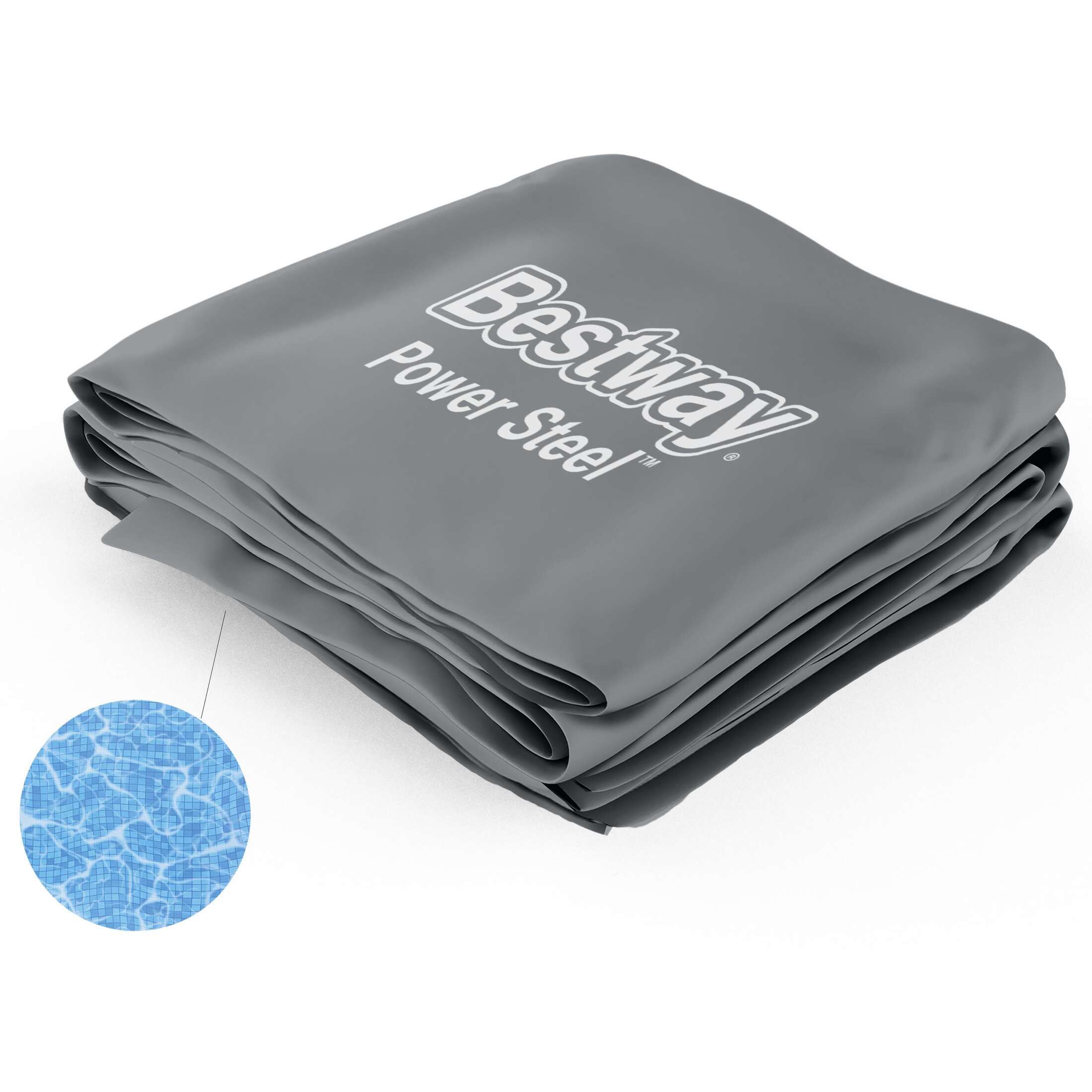 Power Steel 24' x 12' x 52" Rectangular Above Ground Pool Liner Replacement, Gray
