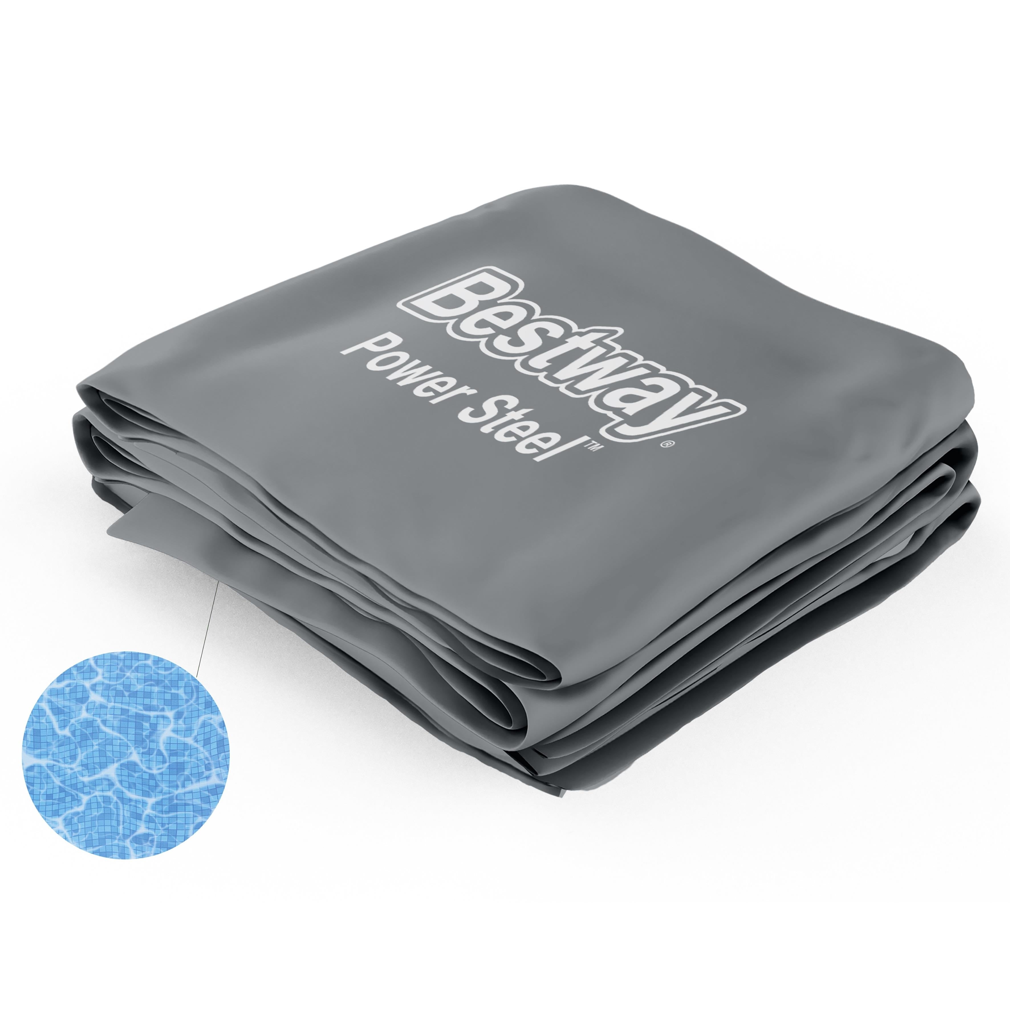 Power Steel 24' x 12' x 52" Rectangular Above Ground Pool Liner Replacement, Gray