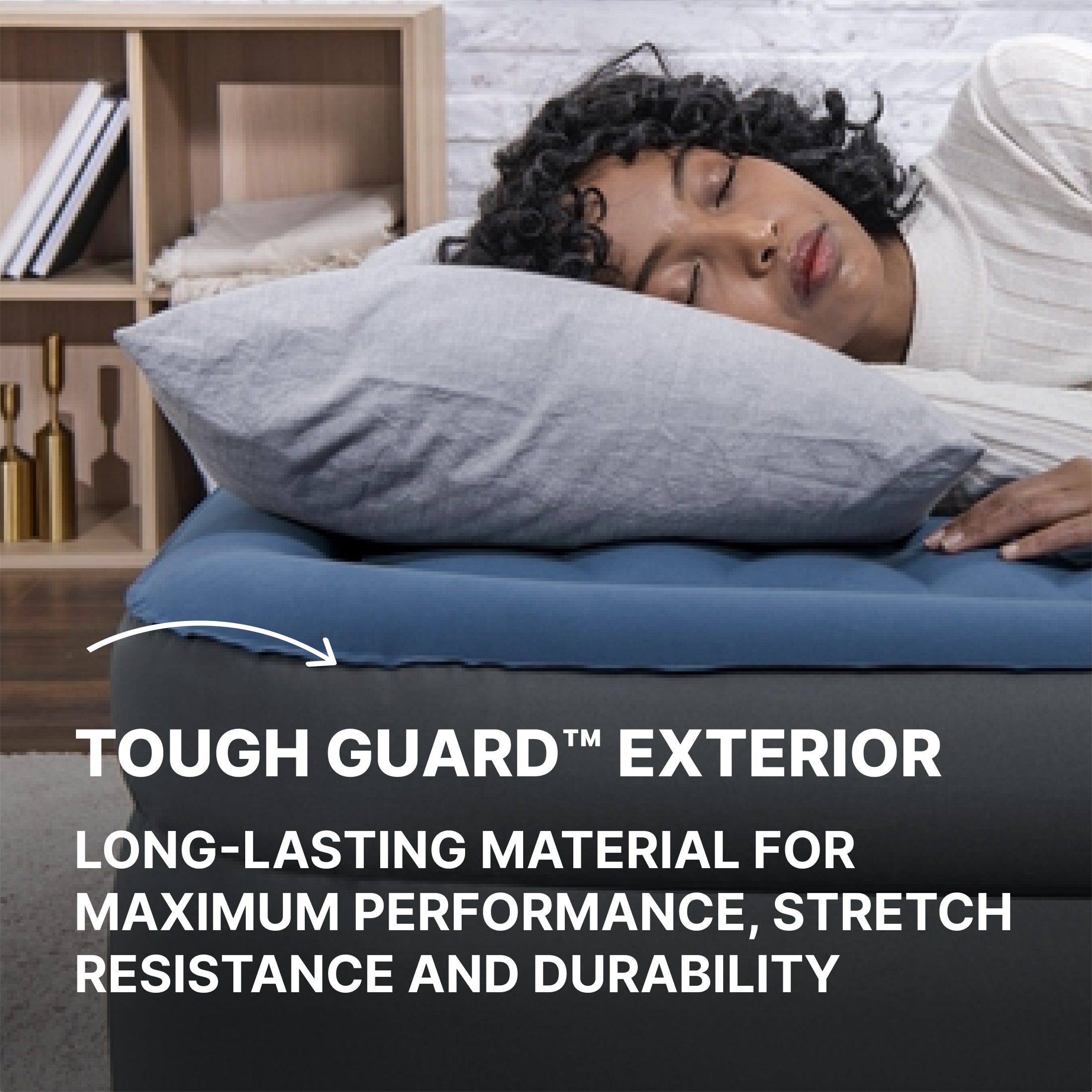 Colchón de aire Bestway Tough Guard Twin de 18" con bomba de aire acondicionado integrada