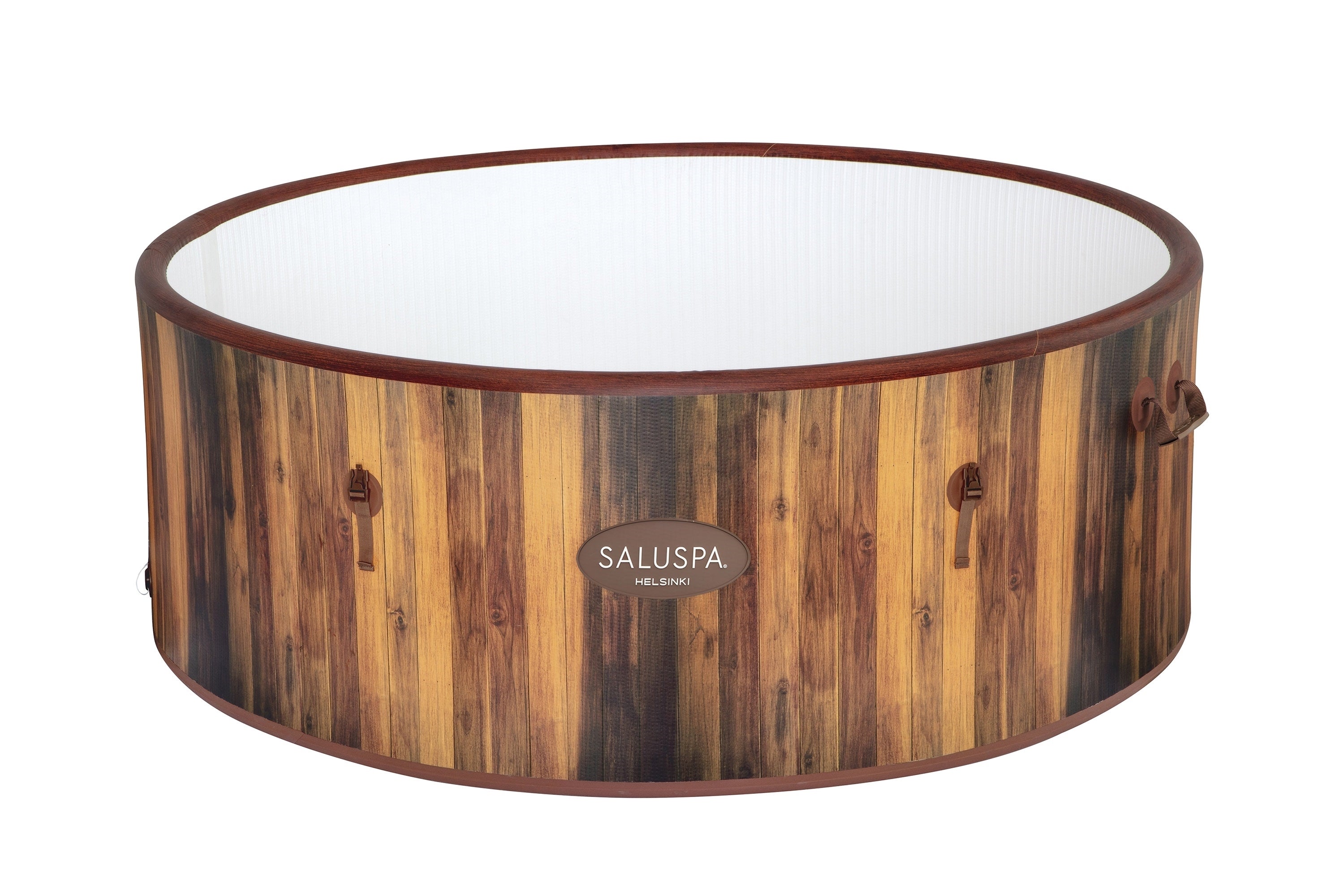 Reemplazo del revestimiento del jacuzzi SaluSpa Helsinki AirJet, madera marrón