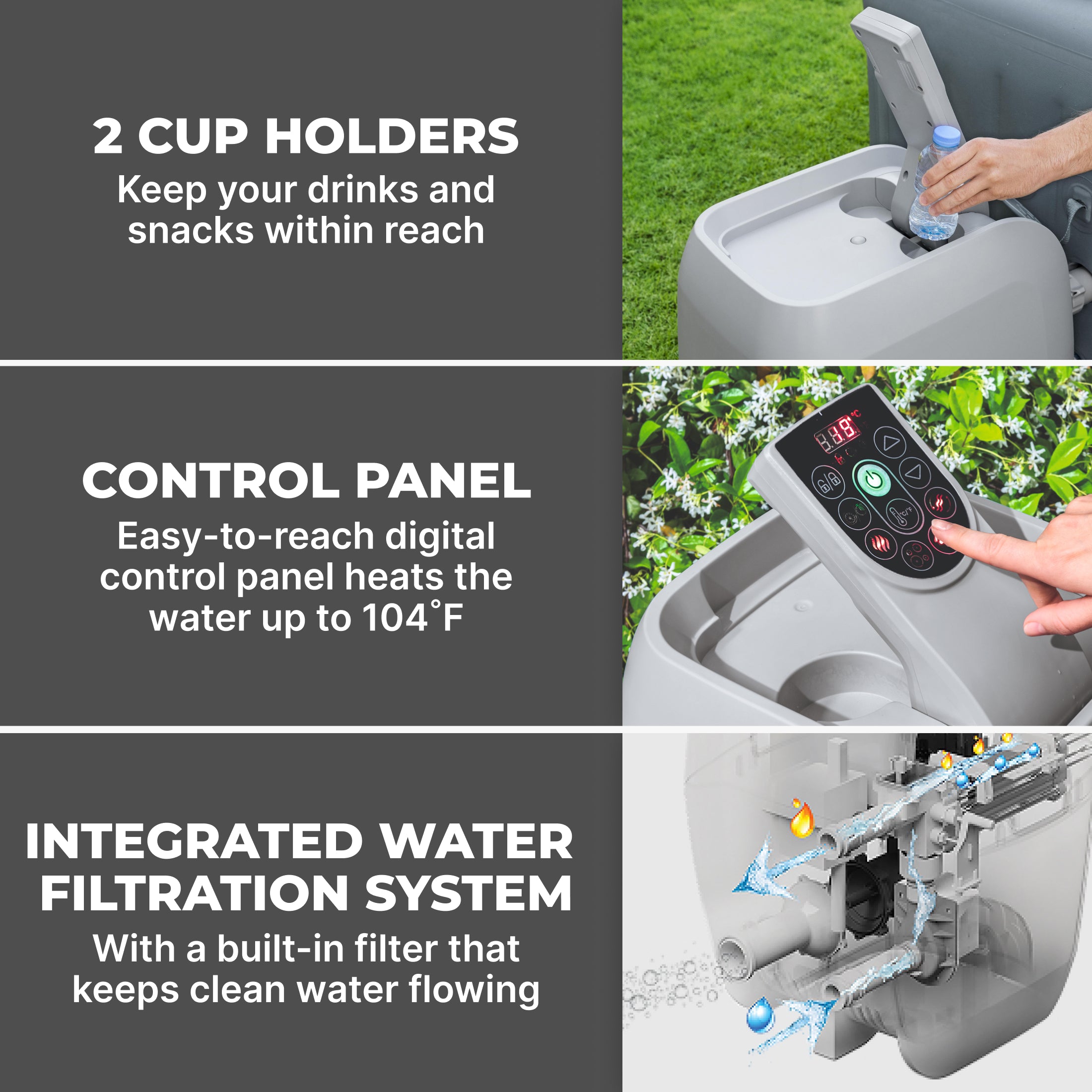 Pompe de chauffage intelligente pour spa SaluSpa HydroJet Pro avec commande par application