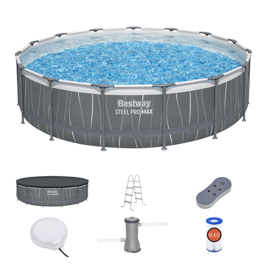 Piscine hors sol ronde Bestway Steel Pro MAX 15 pi x 42 po avec éclairage LED