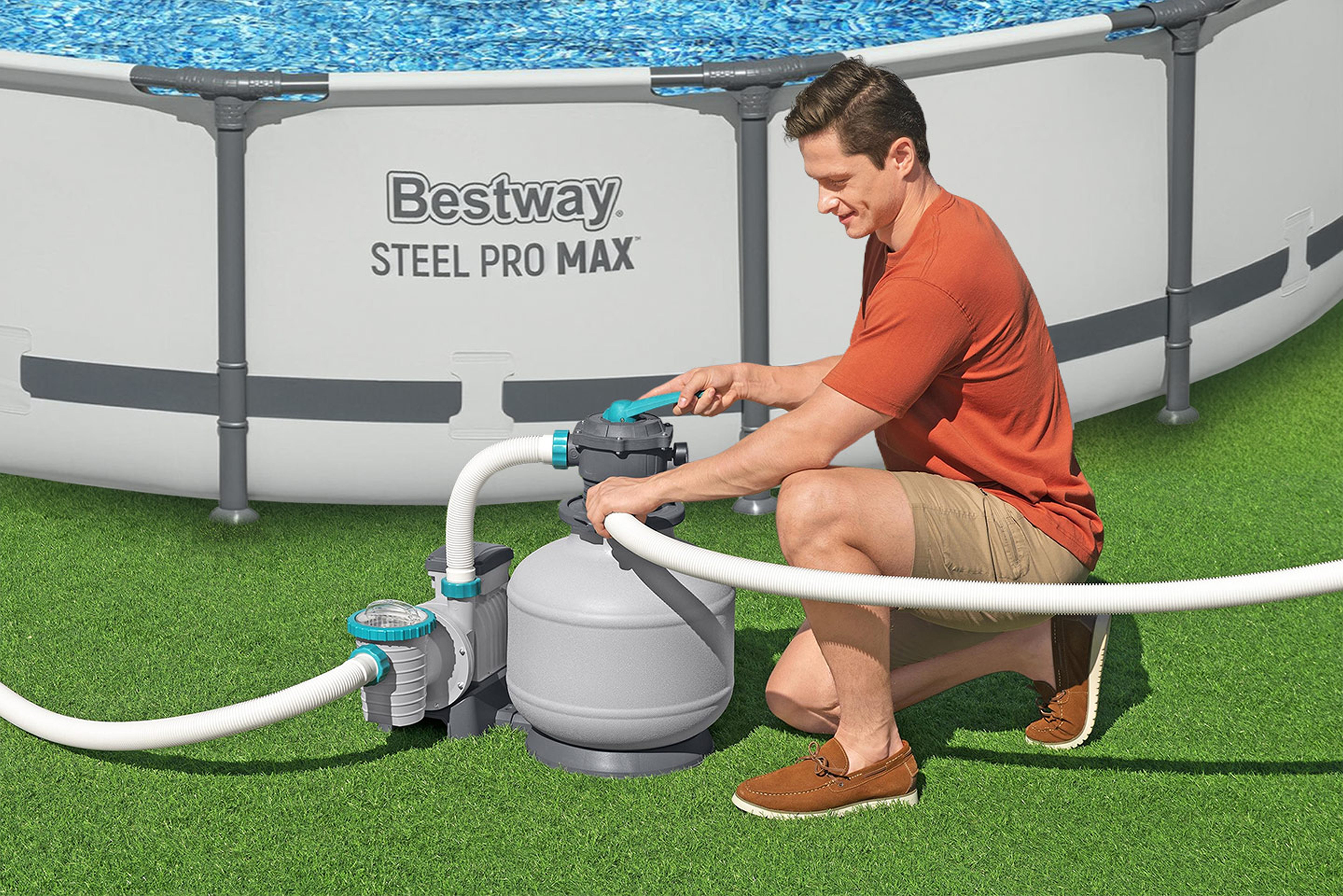 Bomba de filtro de arena Bestway para piscinas elevadas de 3000 galones
