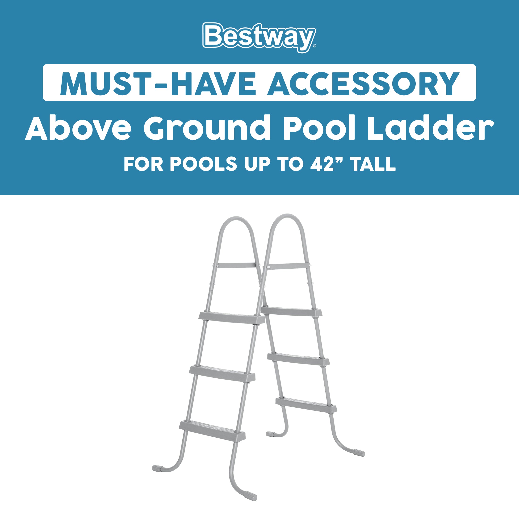 Bestway Above Ground Pool 42" Ladder Replacement, Gray