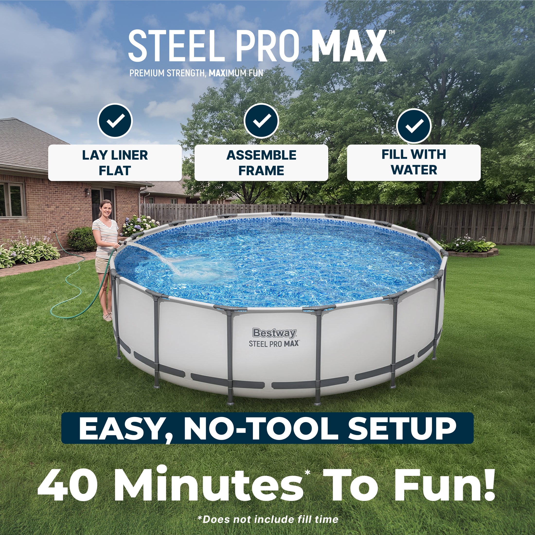 Bestway Steel Pro MAX 14' x 48" Above Ground Pool Set Round