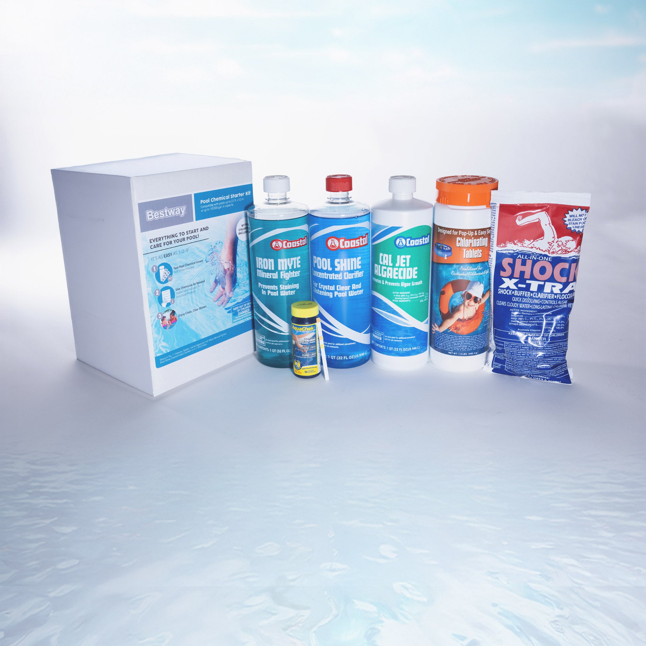 Kit de inicio de productos químicos para piscinas Bestway con cloro