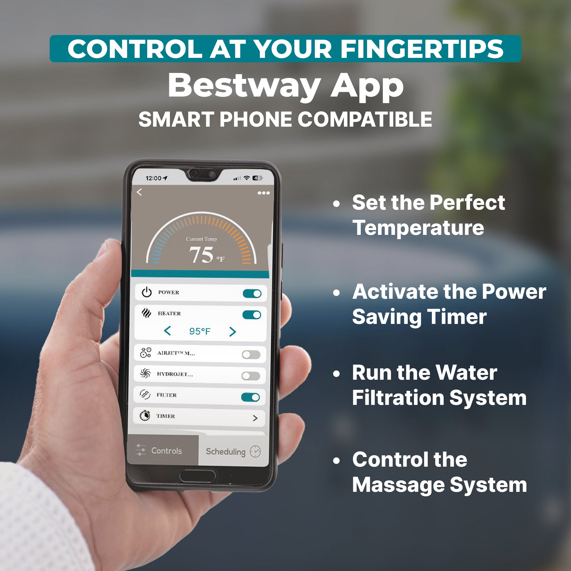 Pompe de chauffage intelligente pour spa SaluSpa HydroJet Pro avec commande par application