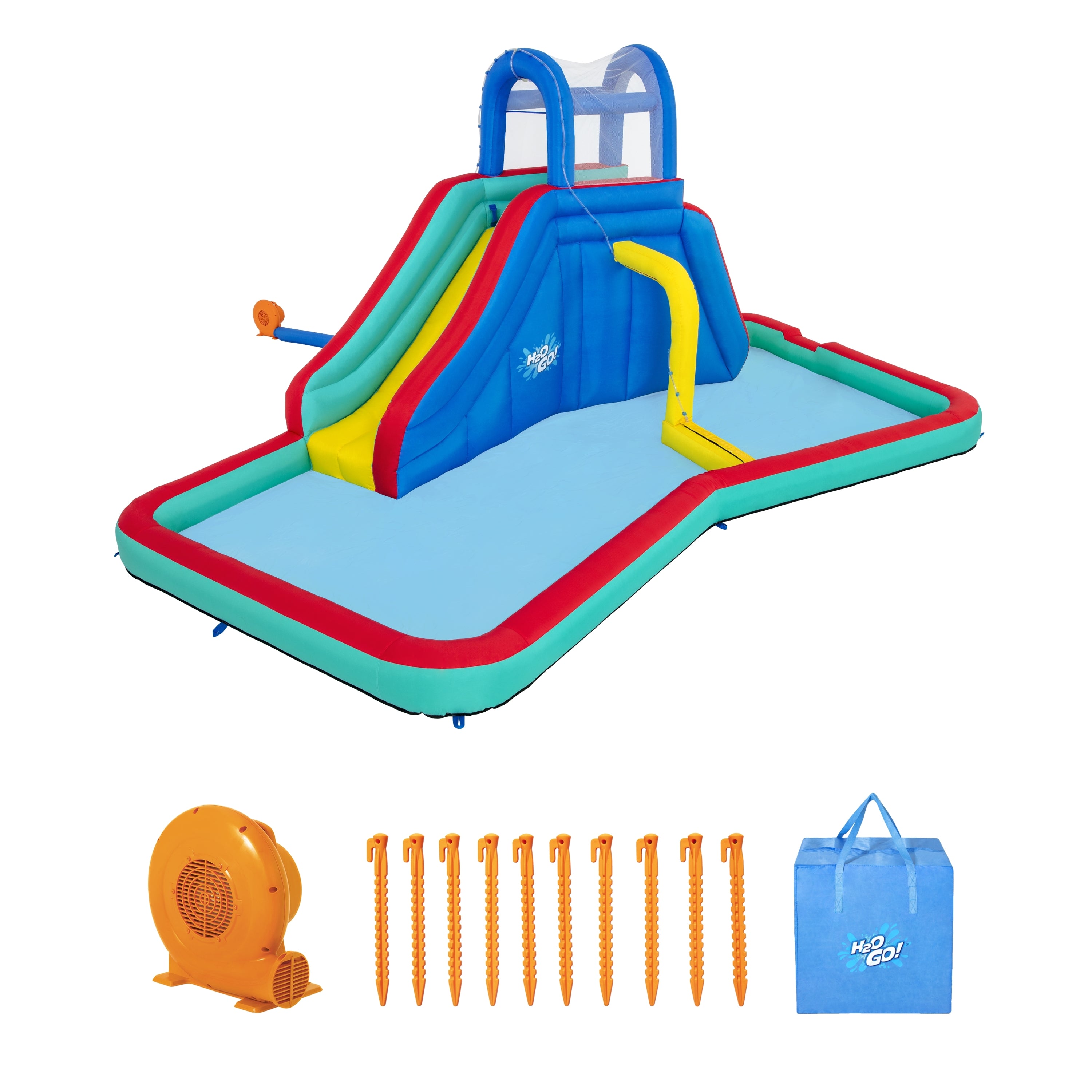 H2OGO! Waterfall Waves Kids Inflatable Water Park 18’8”