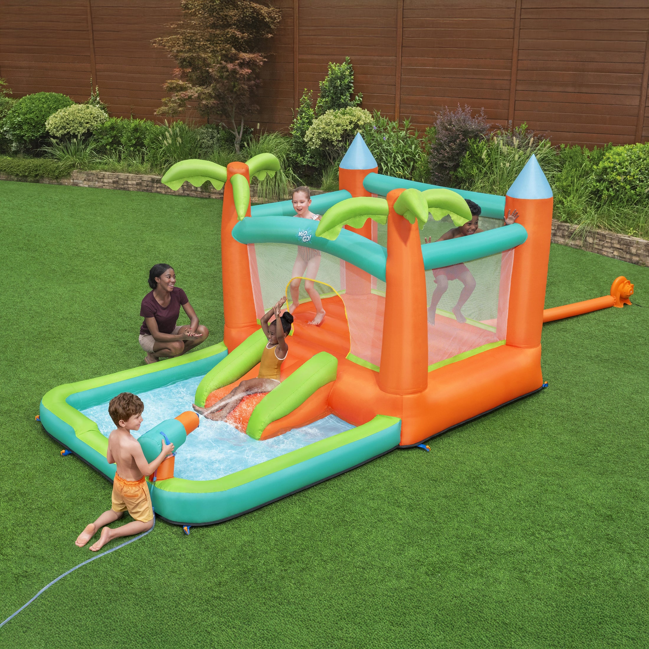 H2OGO! Kids Tropical Outdoor Inflatable Mega Bouncer