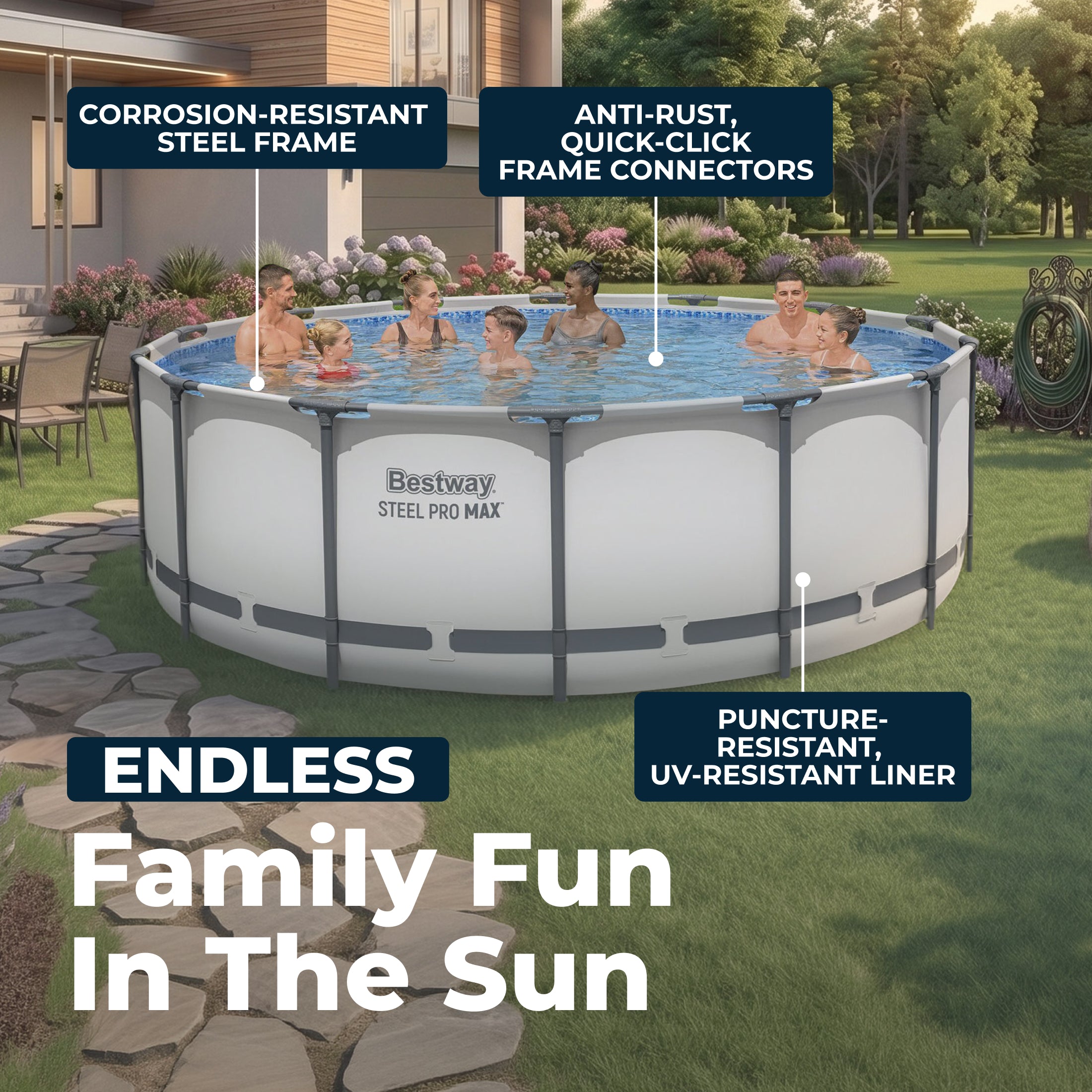 Bestway Steel Pro MAX 14' x 48" Above Ground Pool Set Round
