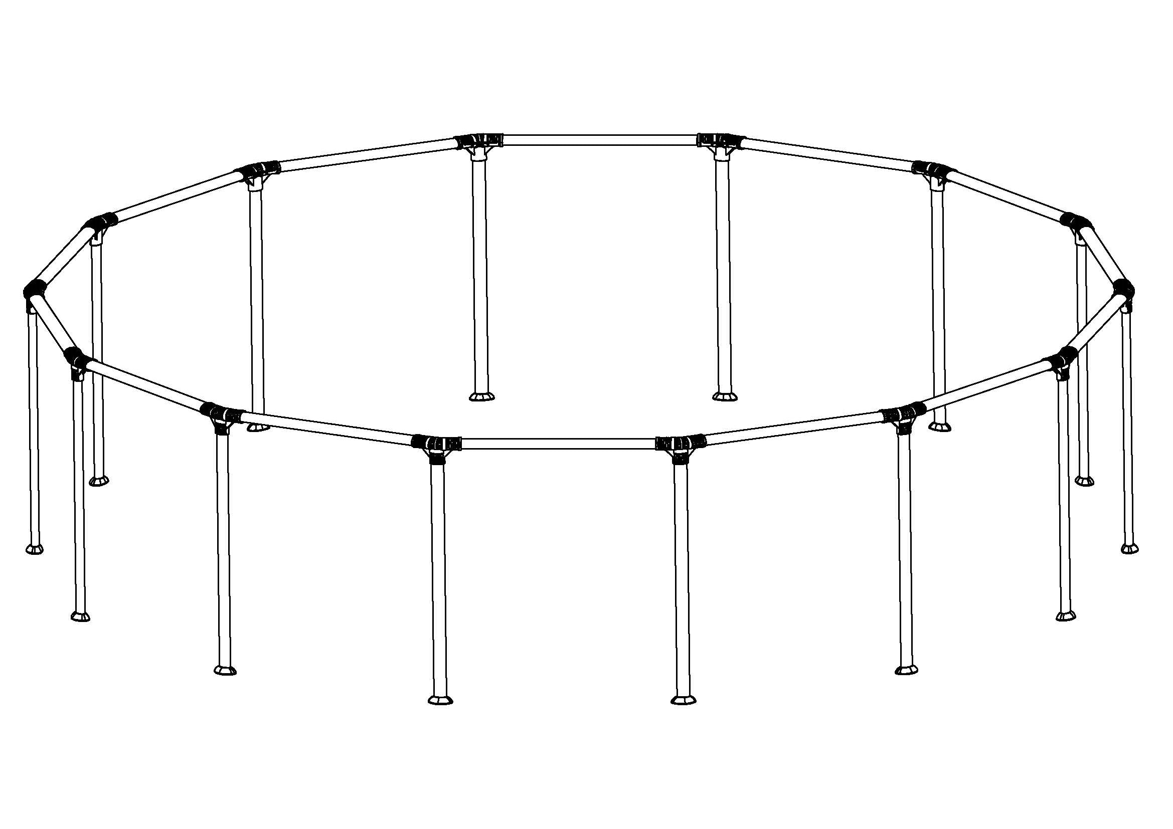 Reemplazo del marco de la piscina elevada redonda Coleman Steel Pro MAX de 14' x 33", color plateado (barandal superior y patas verticales)