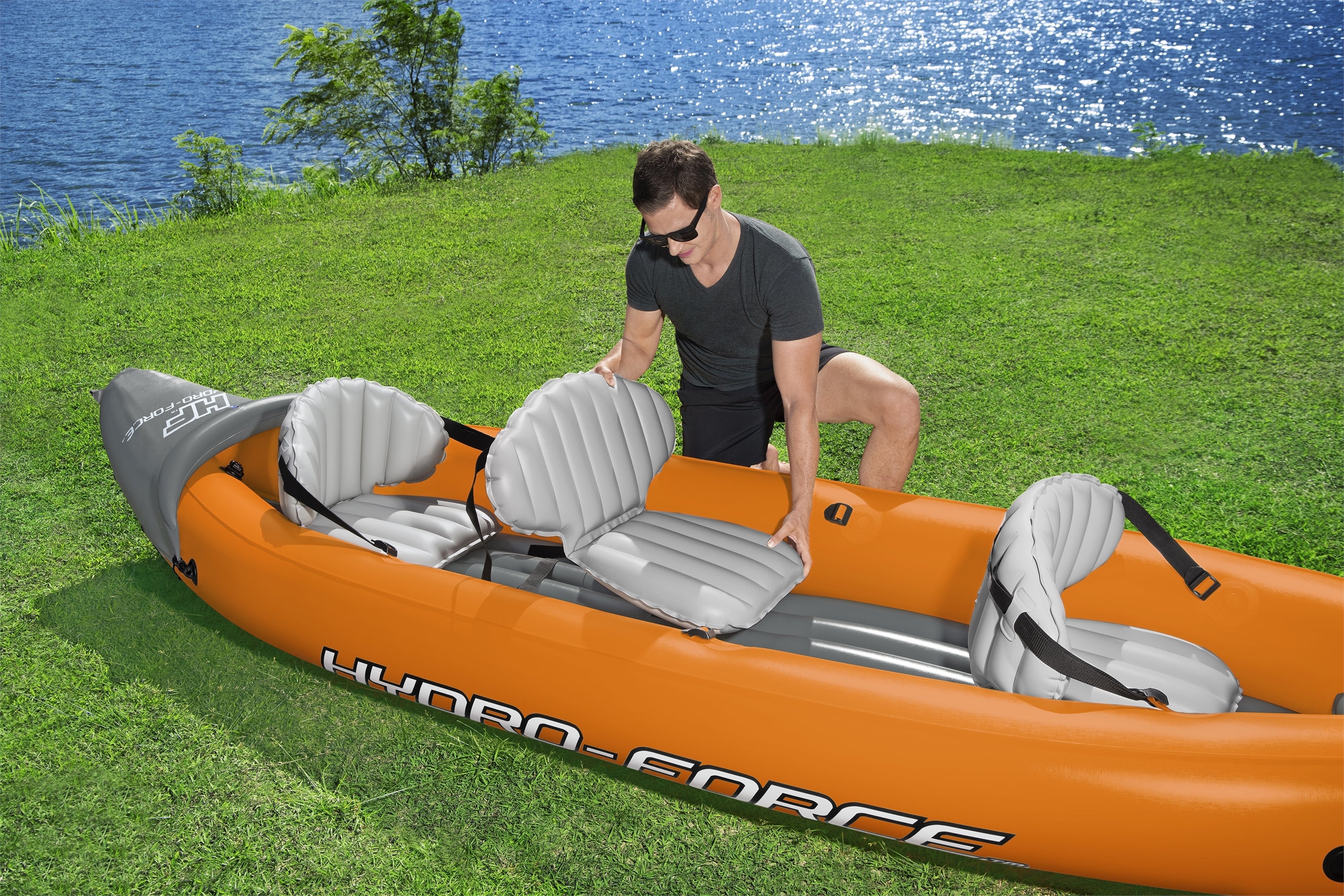 Hydro-Force Rapid X3 Inflatable Kayak Set 12'6"
