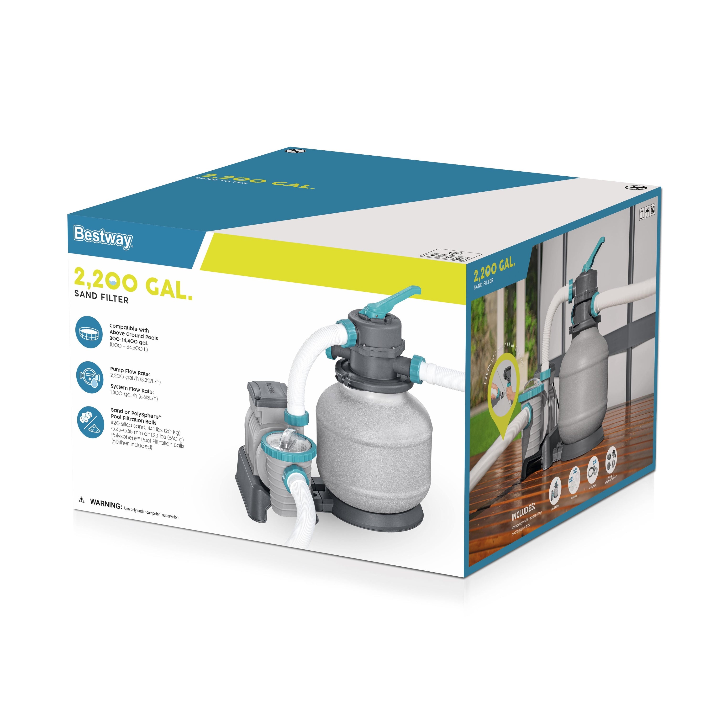 Pompe de filtration à sable Bestway 2 200 gallons pour piscine hors sol
