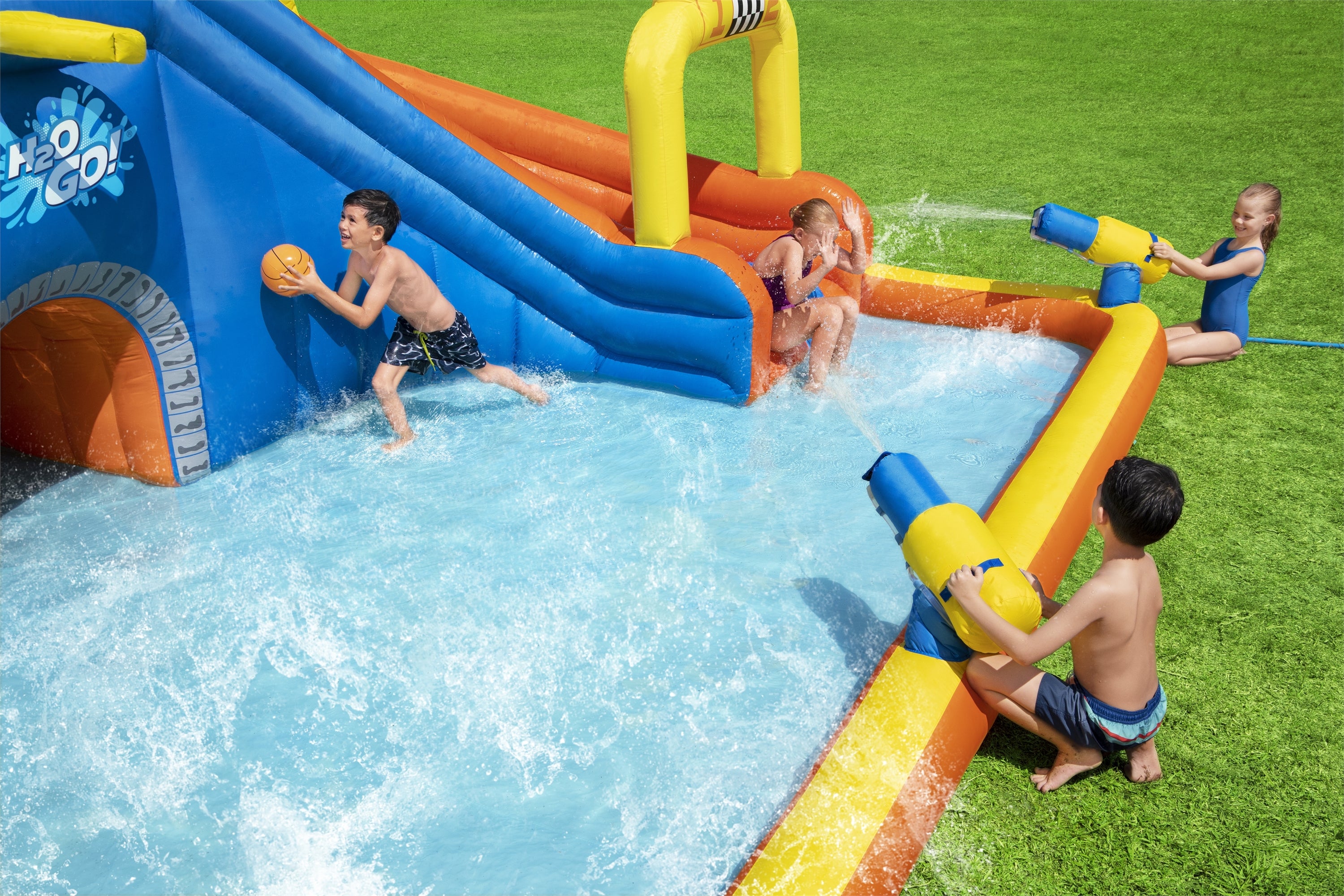 H2OGO! Super Speedway Kids Inflatable Water Park 8’8”